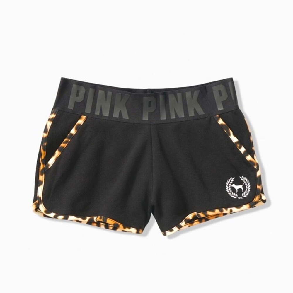 VS Pink Leopard Varsity Shorts